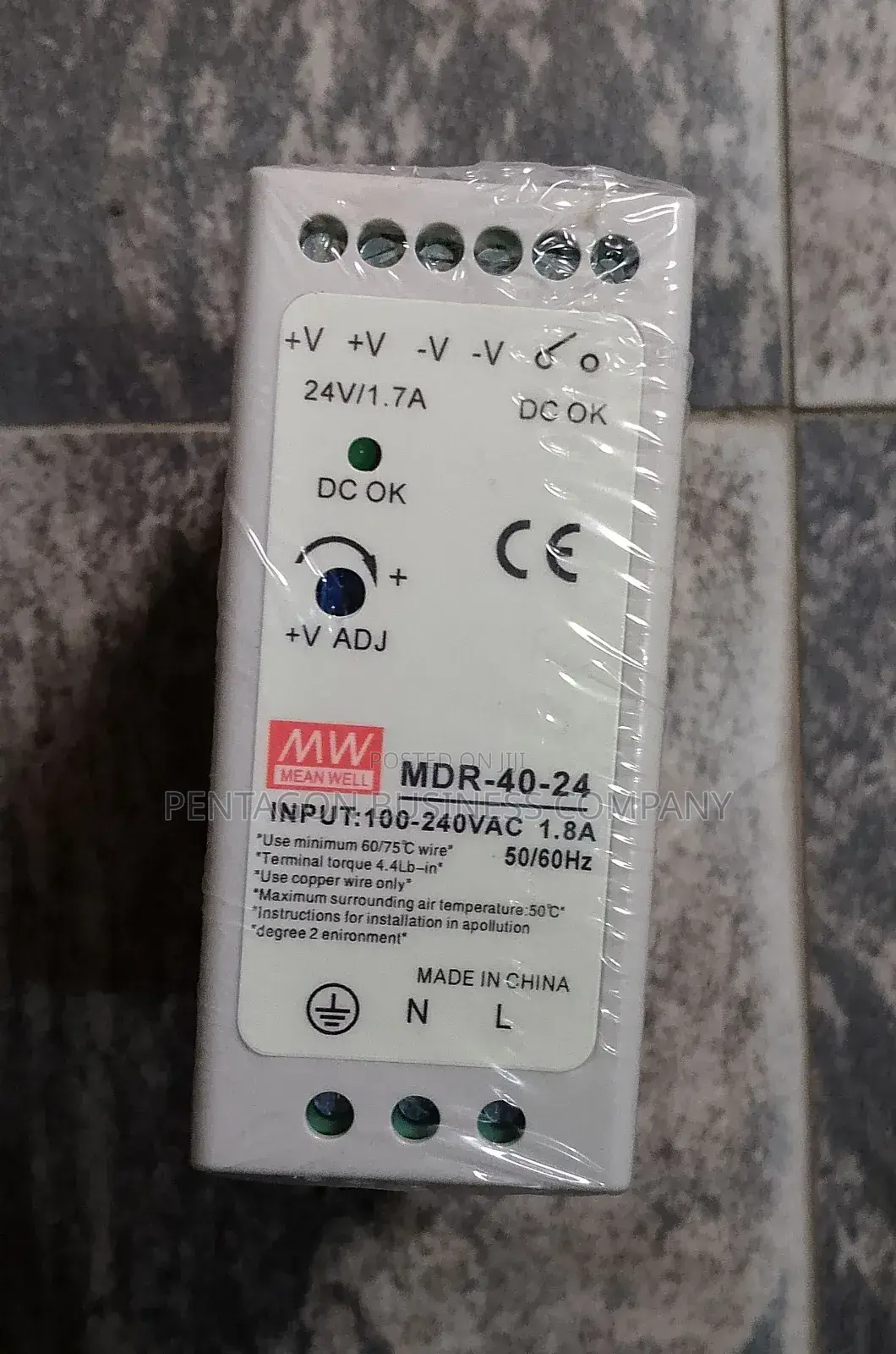 Original 1.7a,220-24vdc Mean Well Power Supply