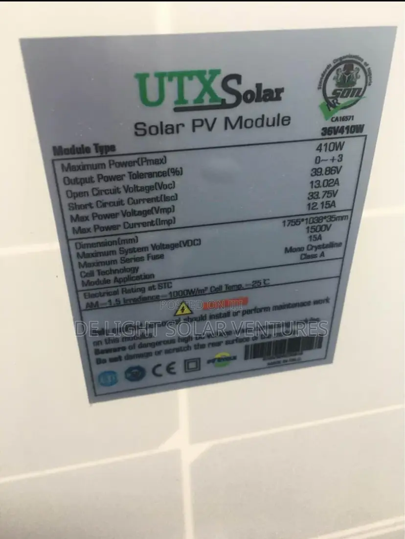 410wtts Utxs Solar Panels 120cells