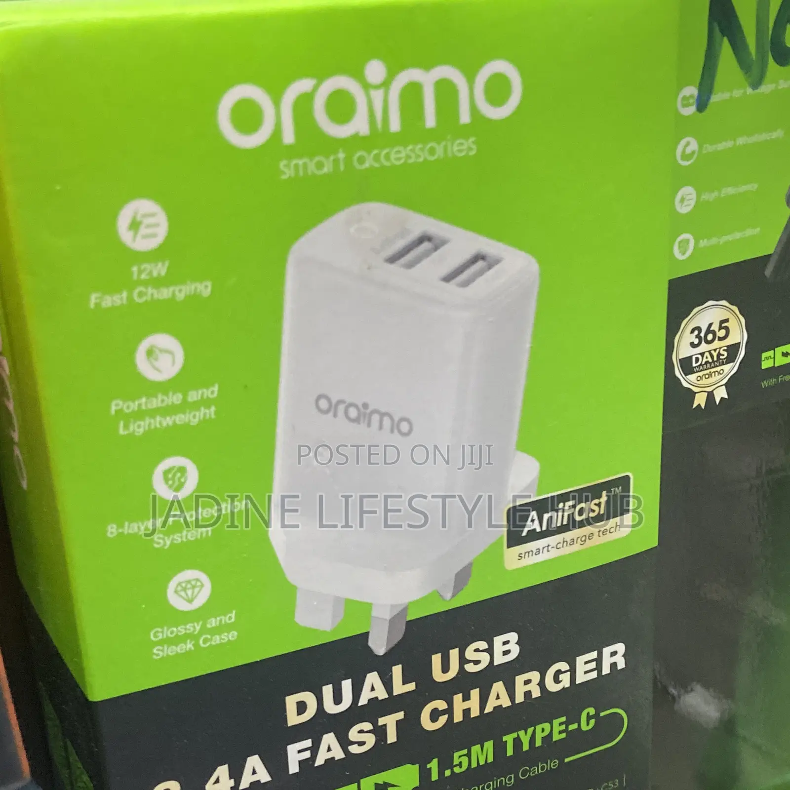 Oraimo Wall Charger Type C and iPhone Cord