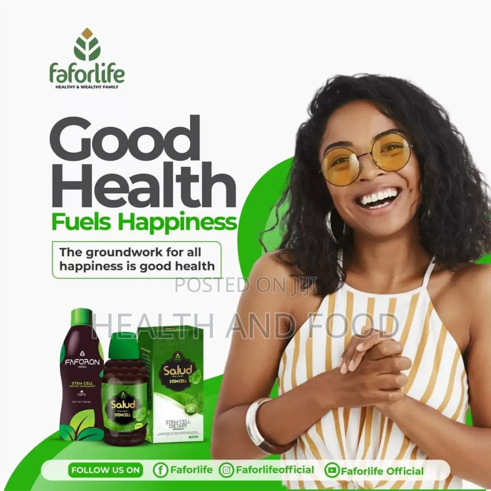 Good Health Fuels Happiness. Get Salud And Faforon Today