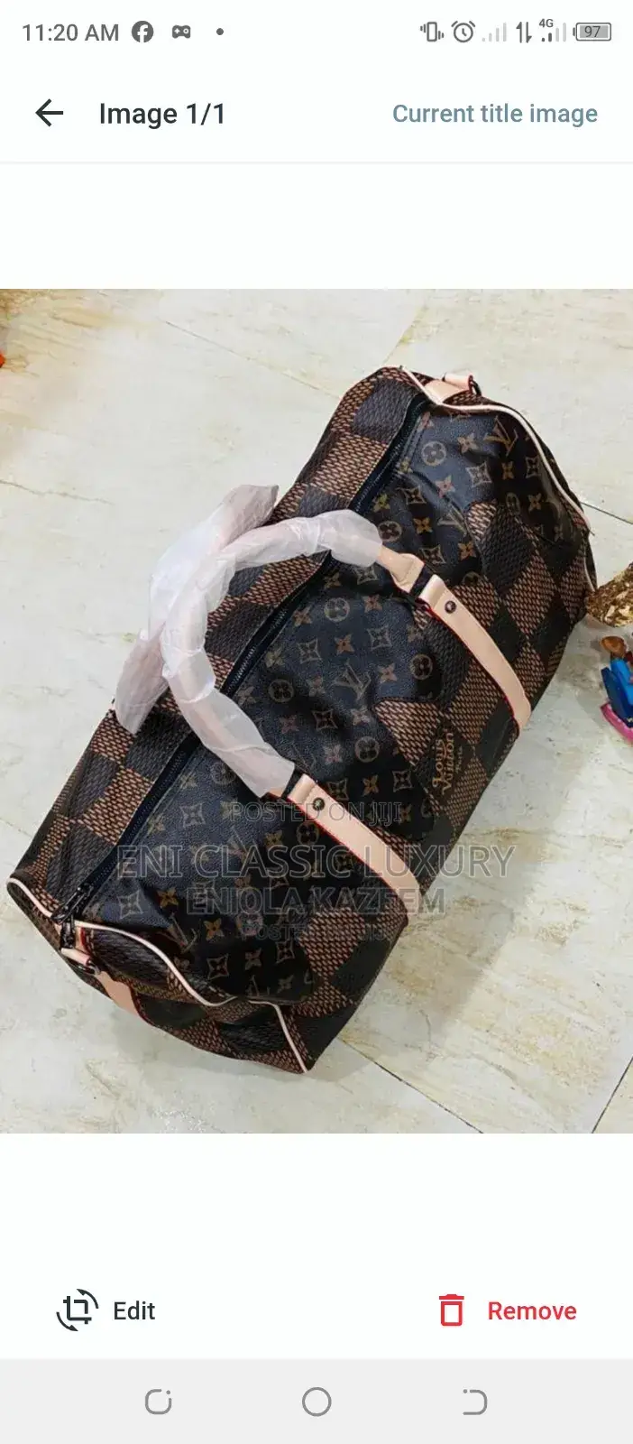 Durable Louis Vuitton Leather Travel Bag
