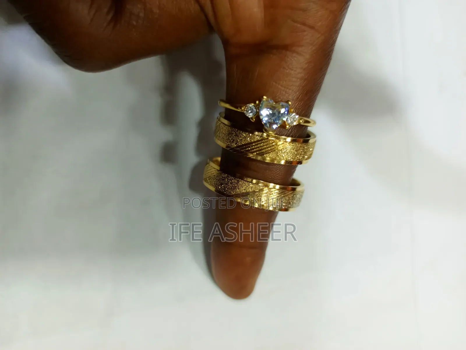 France Gold Set of Wedding Ring 01 - Female (Size 6 - 11)