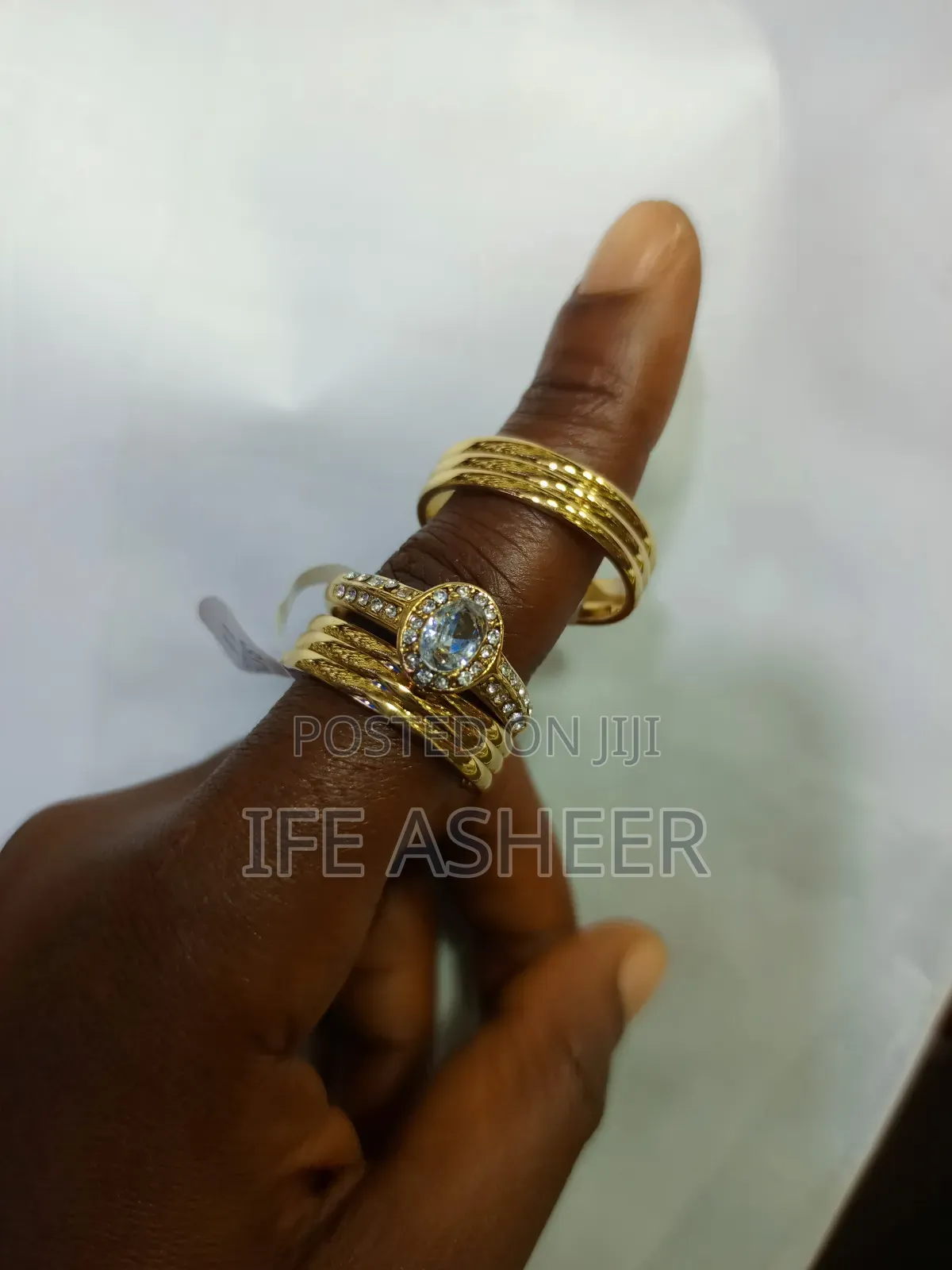 France Gold Set of Wedding Ring 002 - Female (Size 6 - 11)