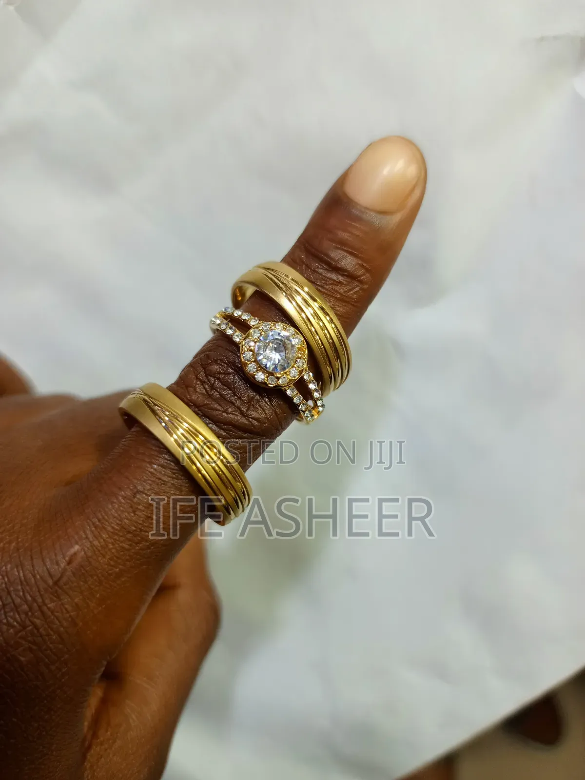 France Gold Set of Wedding Ring 003 - Female (Size 6 - 11)