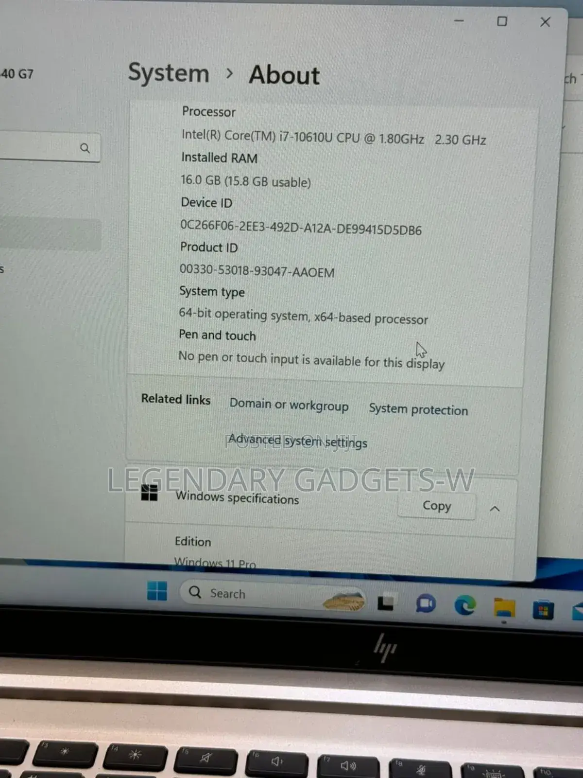 Laptop HP EliteBook 840 G7 16GB Intel Core i7 SSHD (Hybrid) 512GB