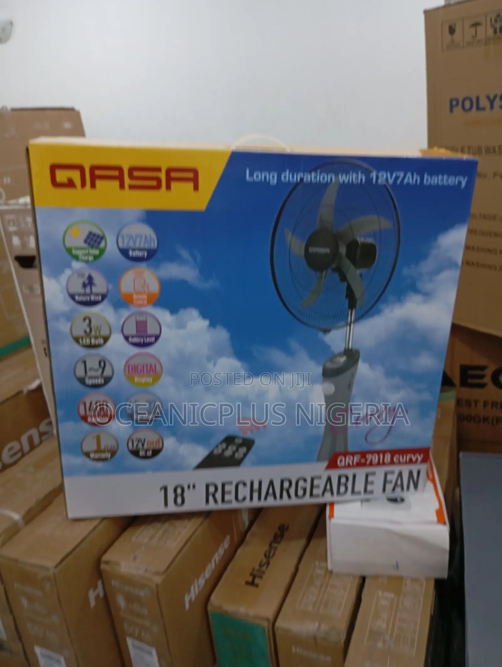 Reliable 18inches QASA Rechargeable Stnading Fan