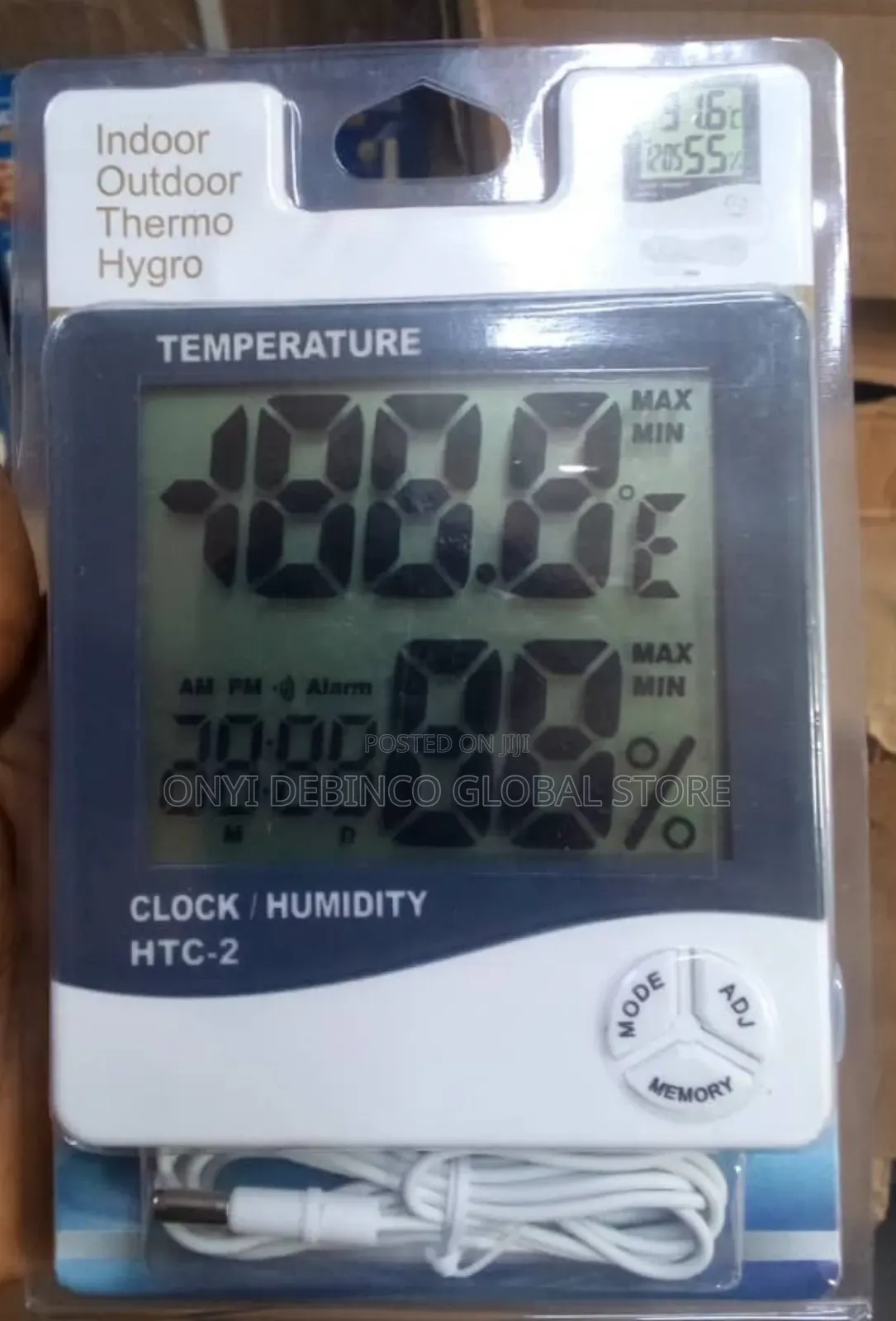 Digital Temperature Humidity Alarm Clock Dual Sensor HTC-2