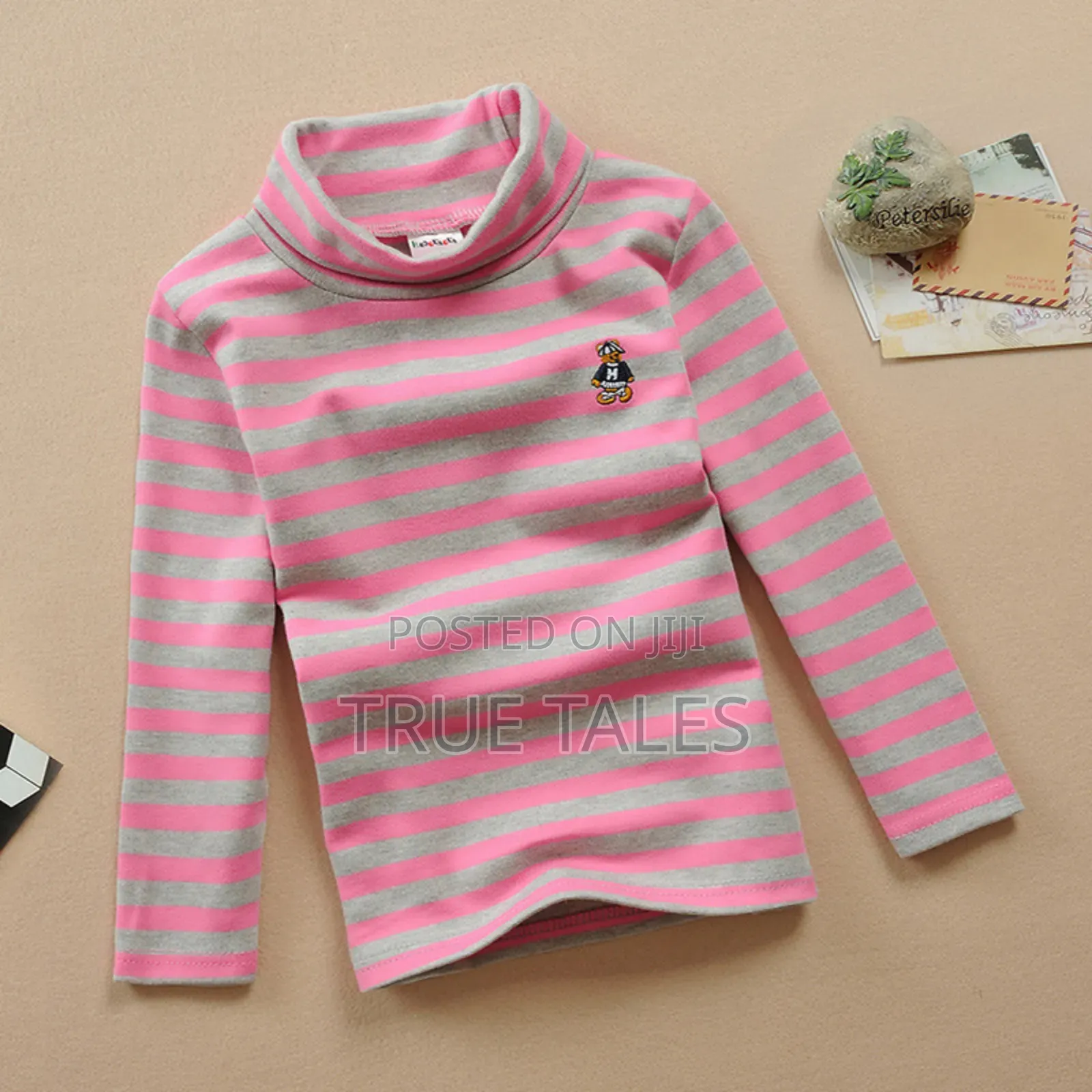 Unisex Girls and Boys Striped Halter Neck Long Sleeves Top