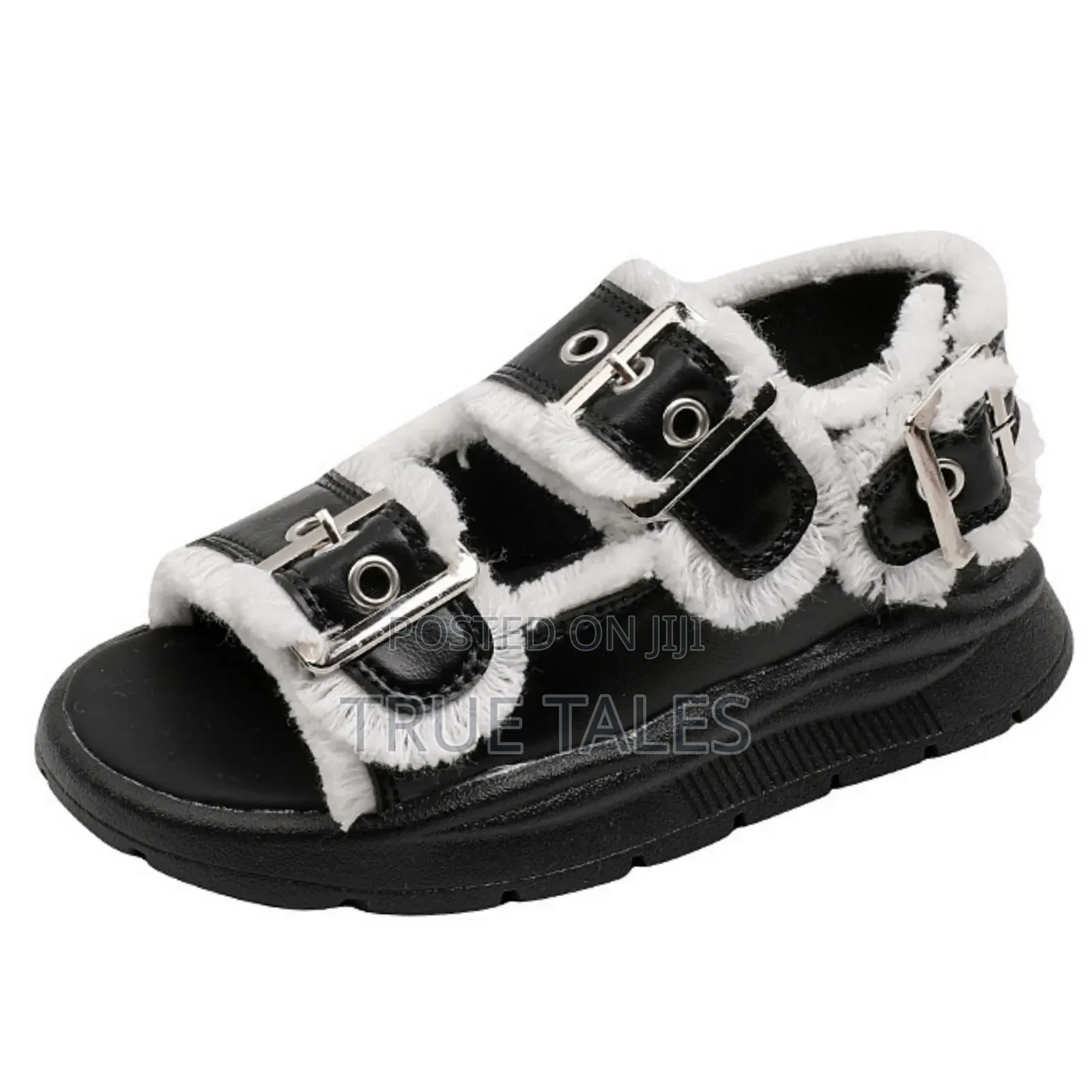 Unisex Boys Girls Real Leather With Fur Sandals Size 24to36