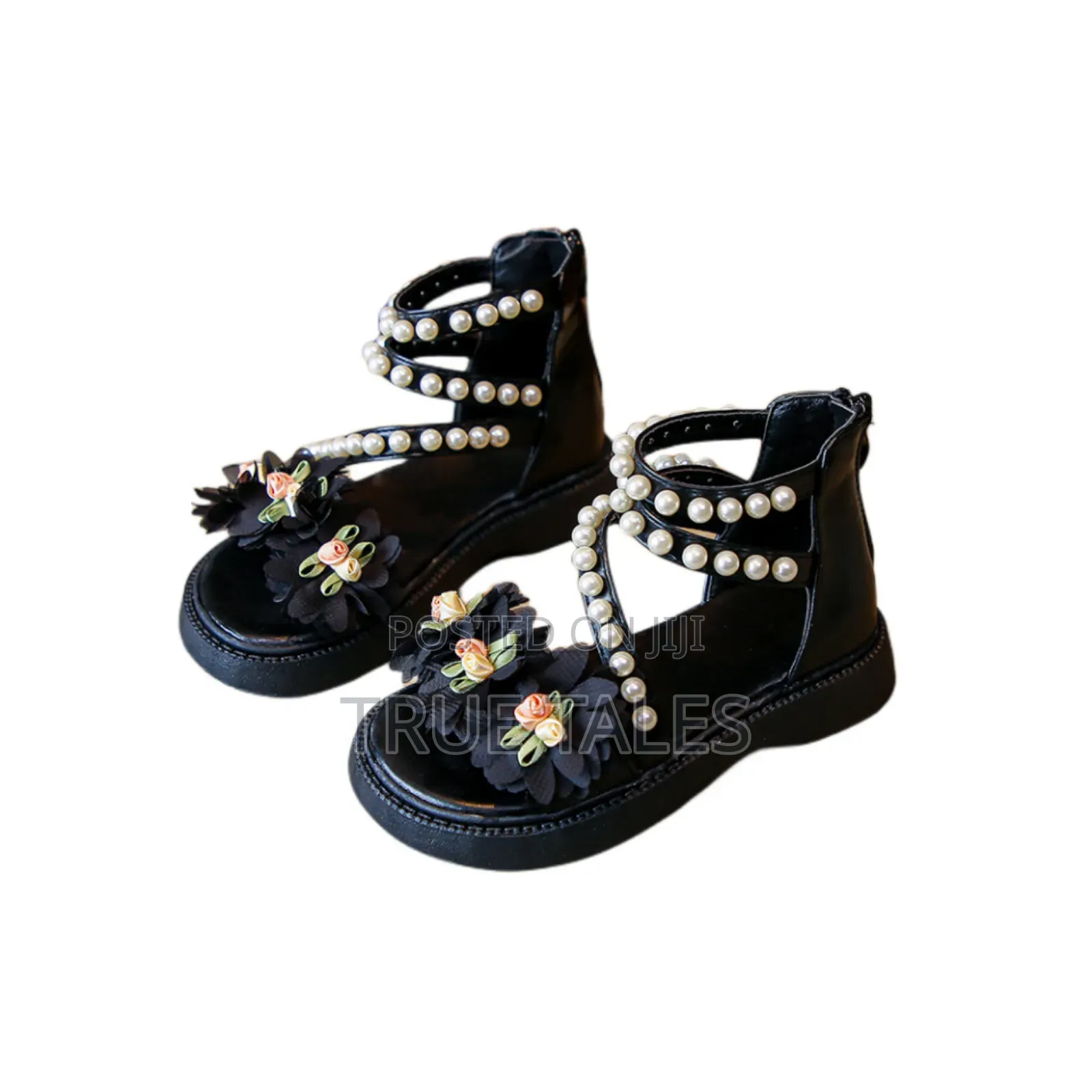 Girl's Flower and Beaded Sandals Sizes 24 to 37