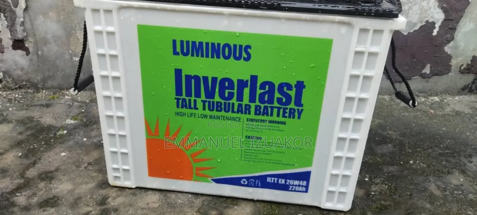 220AH Luminous Tubular Battery 6 Months Used Belgium Indian