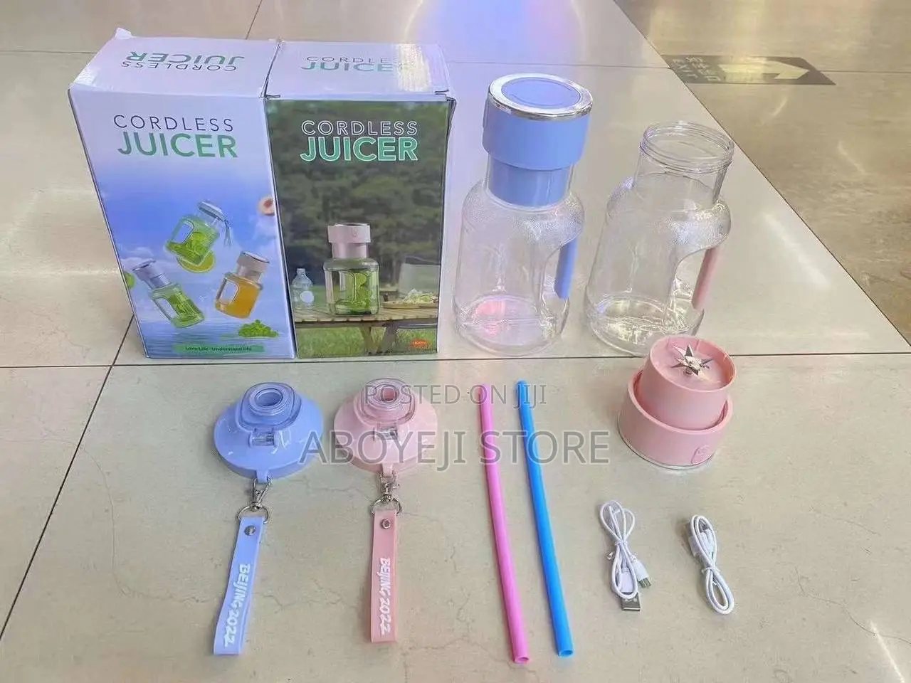 1600ml Rechargeable Cordless Juicer With Straw (8 Blade)