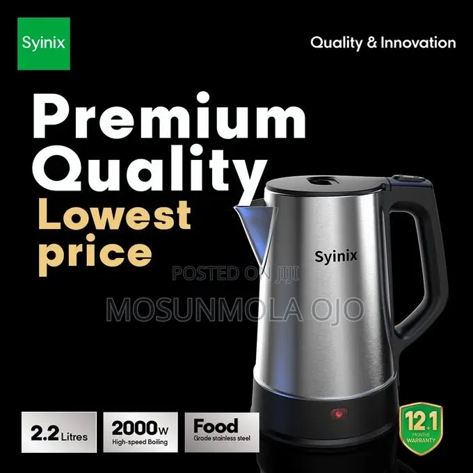 Syinix 2.2litre Cordless Electric Kettle / Jug 2000watts
