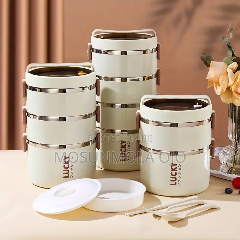 4 Layer Stainless Steel Lunch Boxes With Bags and Utensils