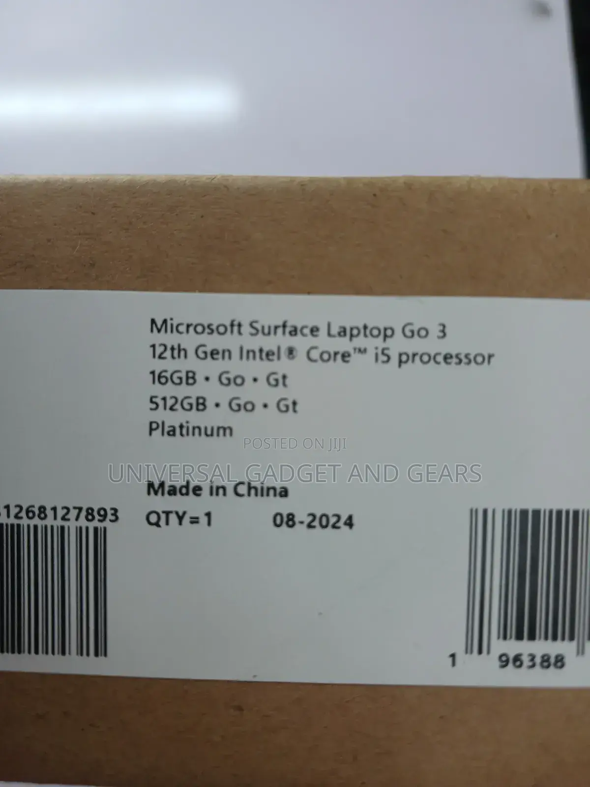 New Laptop Microsoft Surface Go 3 16GB Intel Core i5 SSD 512GB