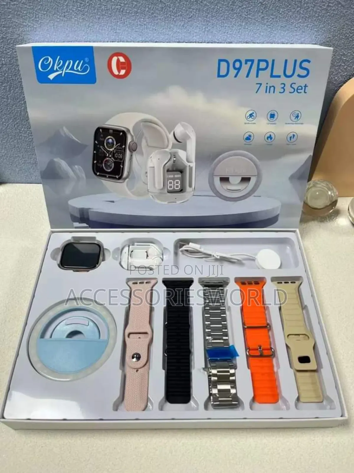 D97 Plus Smart Watch +TWS Earbuds Mobile Phone Light