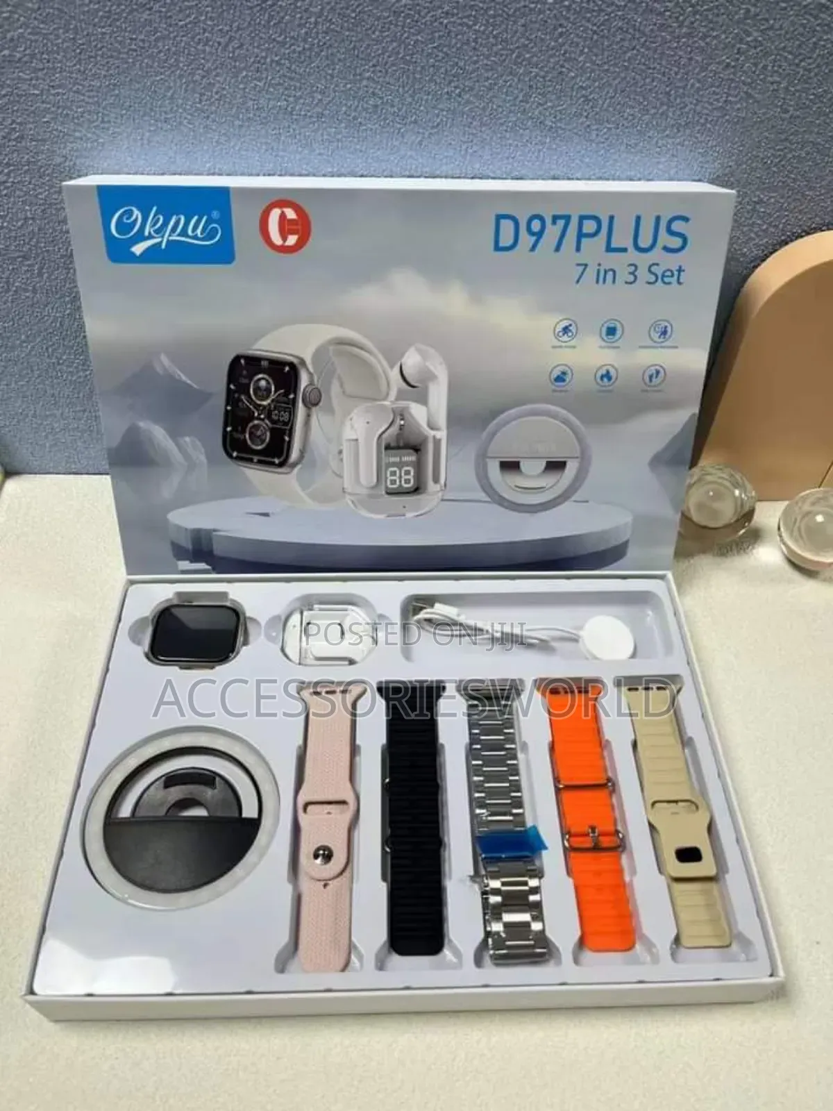 D97 Plus Smart Watch +TWS Earbuds Mobile Phone Light