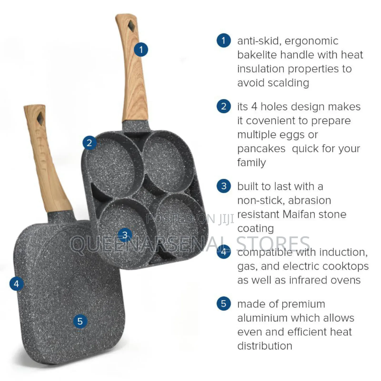 4 Holes Non Stick Fry Pan