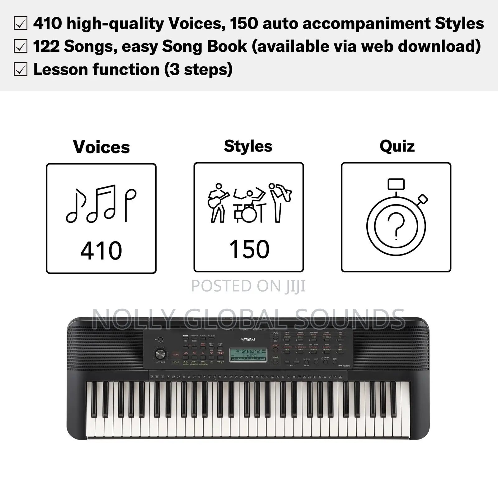 Yamaha Psr-e283 Portable Keyboard 61 Keys, Black