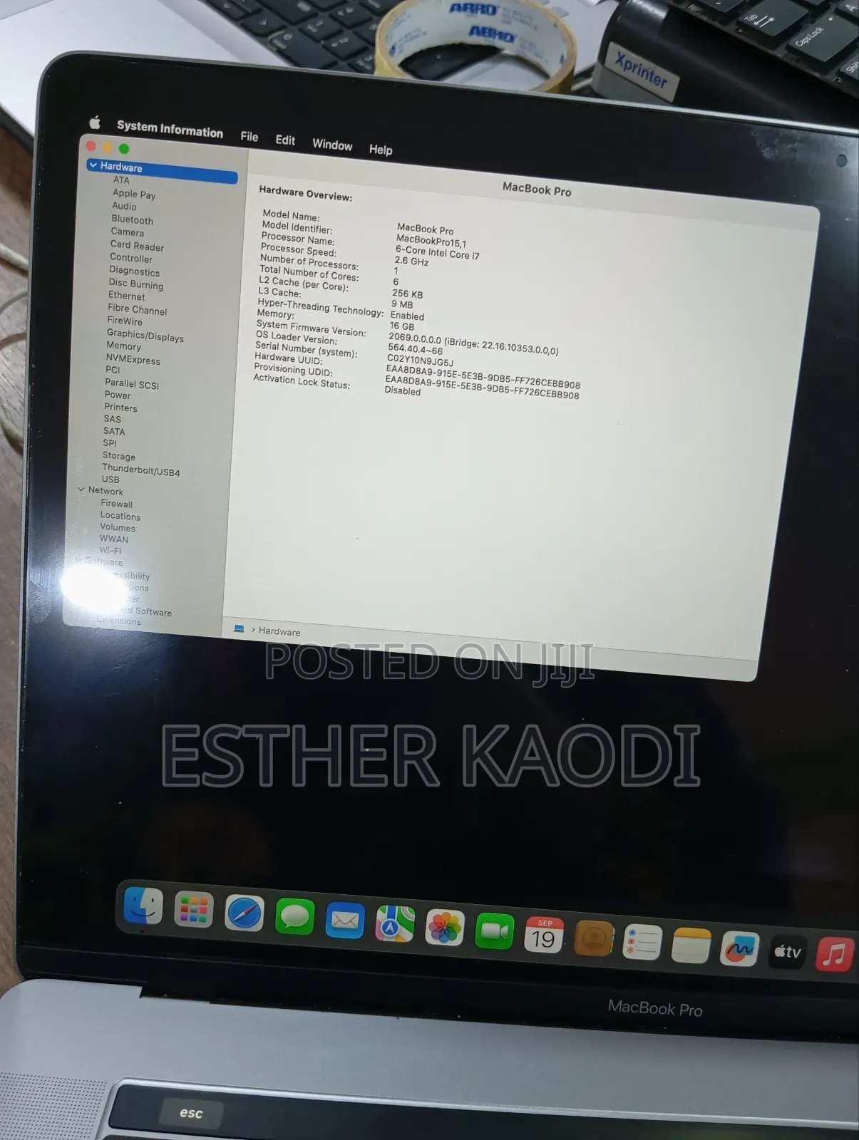 Laptop Apple MacBook 2018 16GB Intel Core I7 SSD 512GB