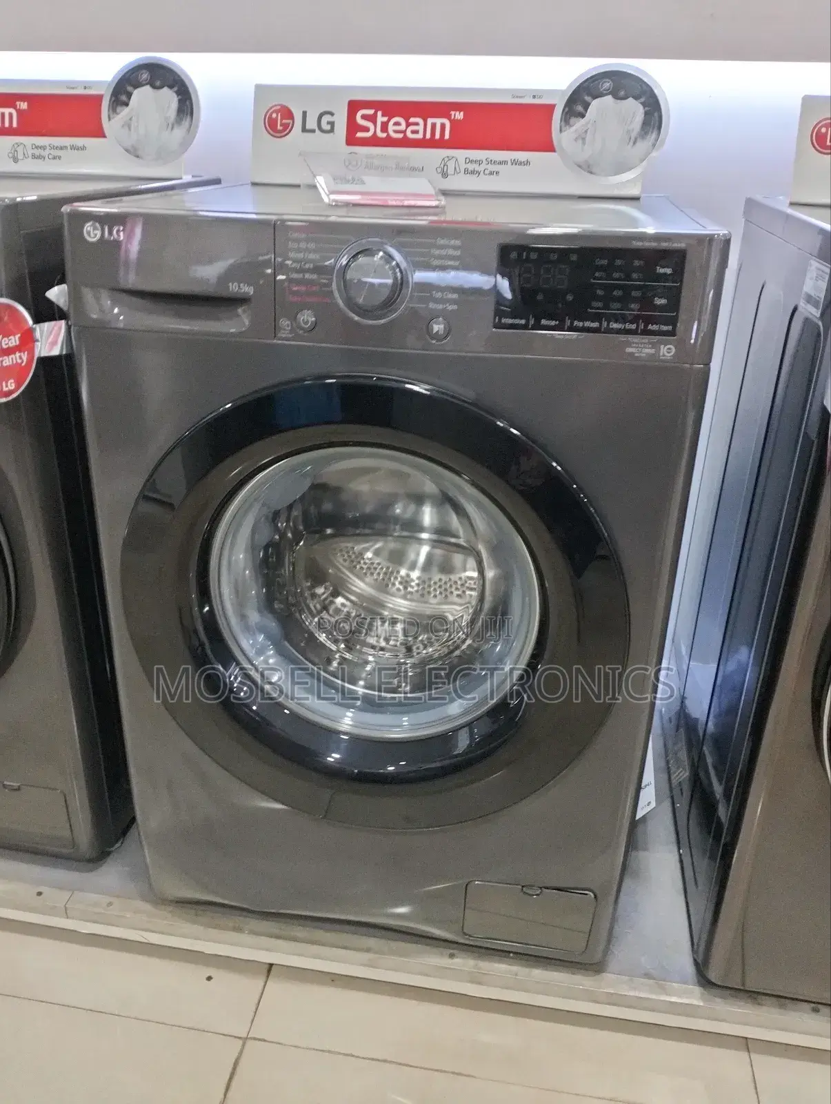 LG 10.5kg Frontload Washing Machine Silver Colour