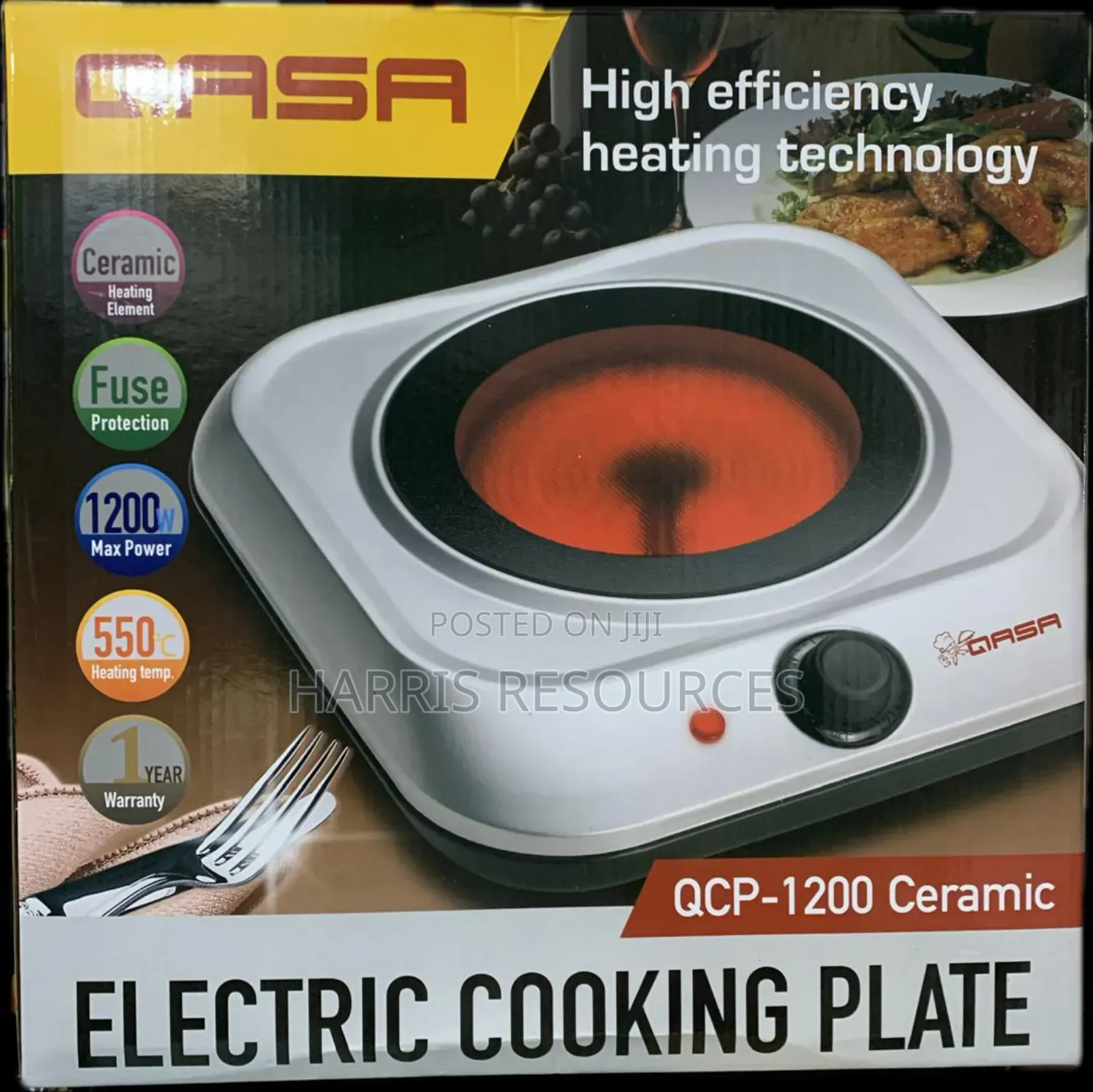 Qasa Electric Cooking Hot Plate -QCP-120 Ceramic