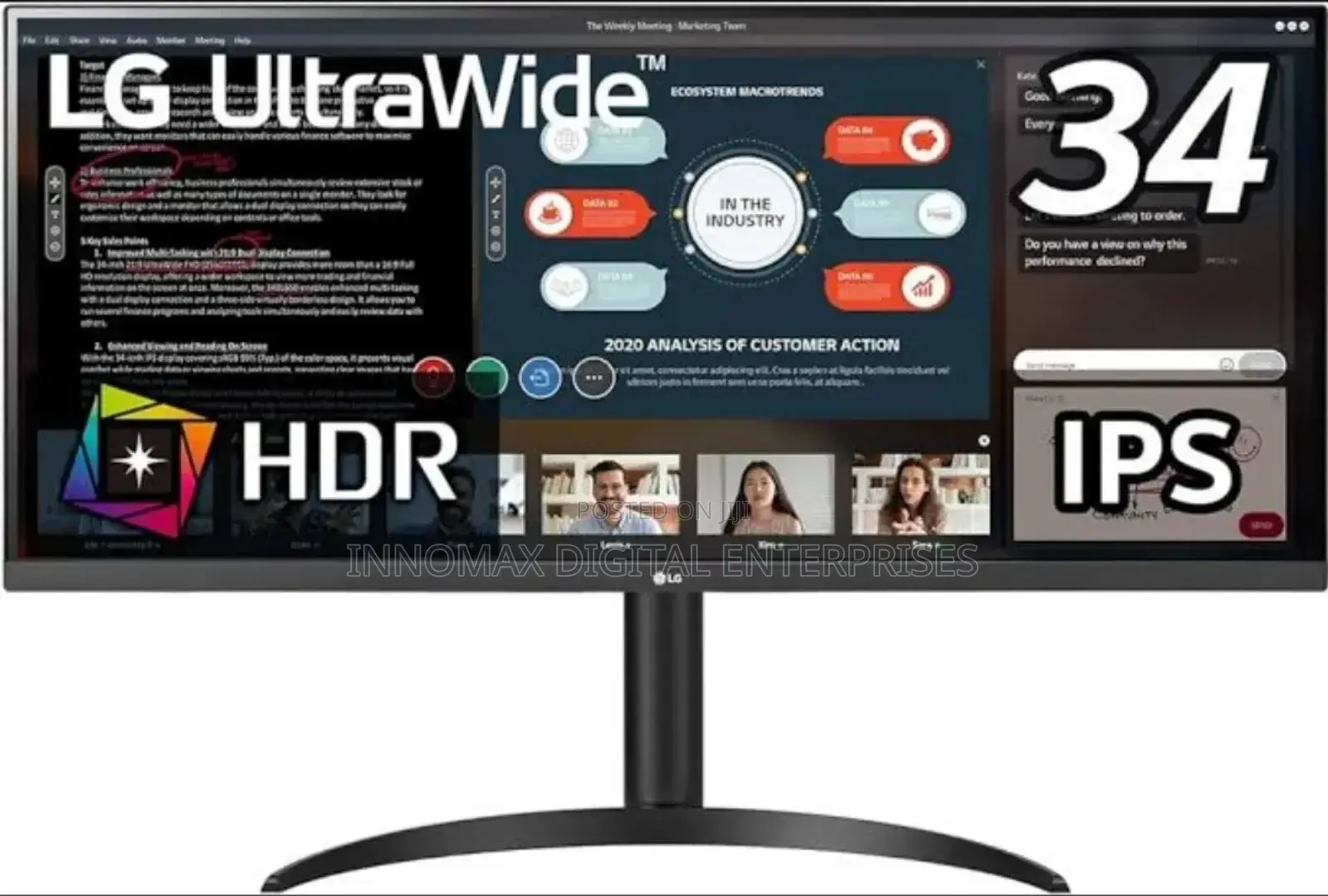 Lg 34 Inches Frameless Ips Ultra-Wide Led Hdmi Monitor