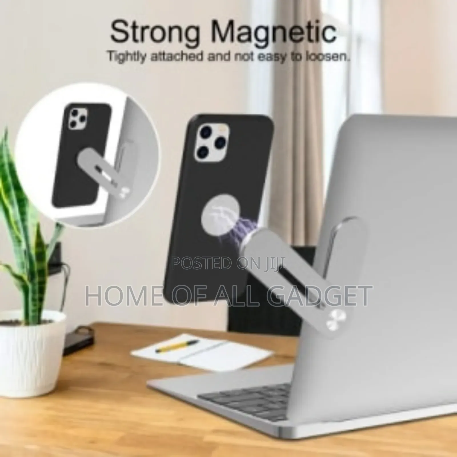 Magnetic Side Mount Clip-on Monitor Laptop Phone Holder