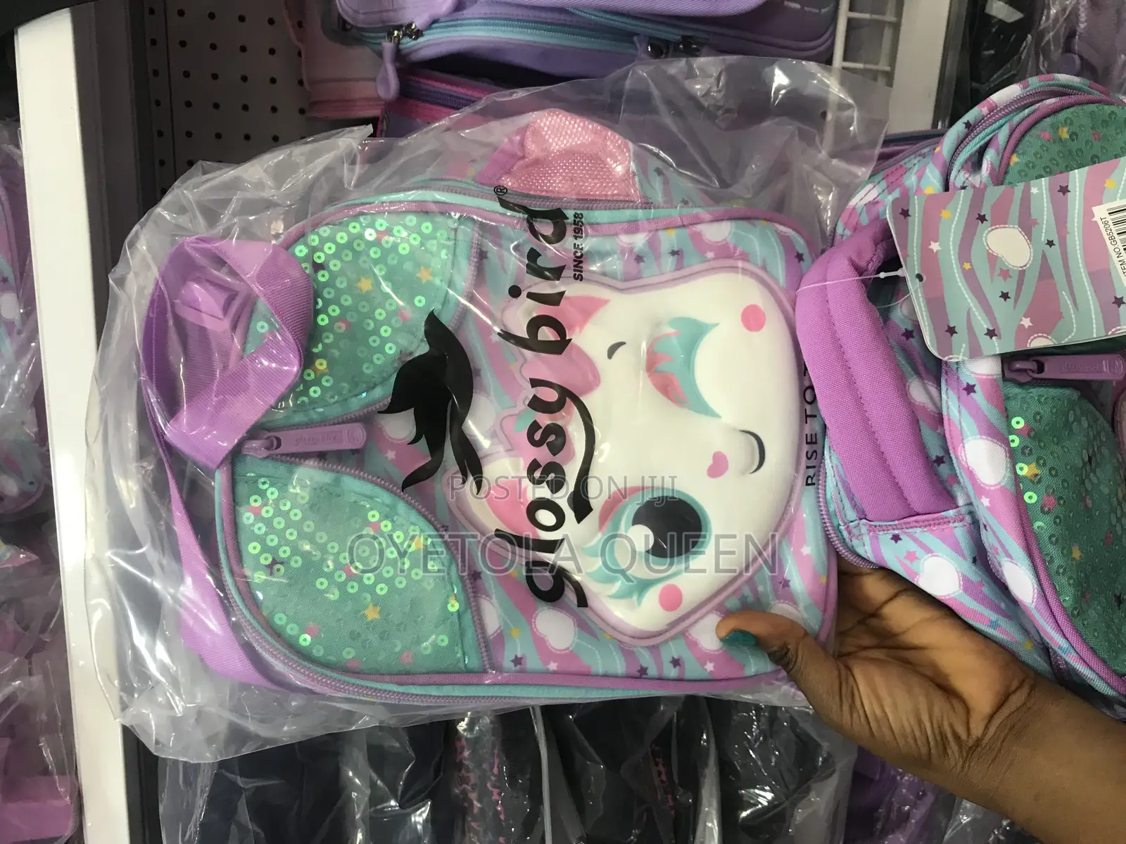 High Quality Glossy Bird Trolley School Bags