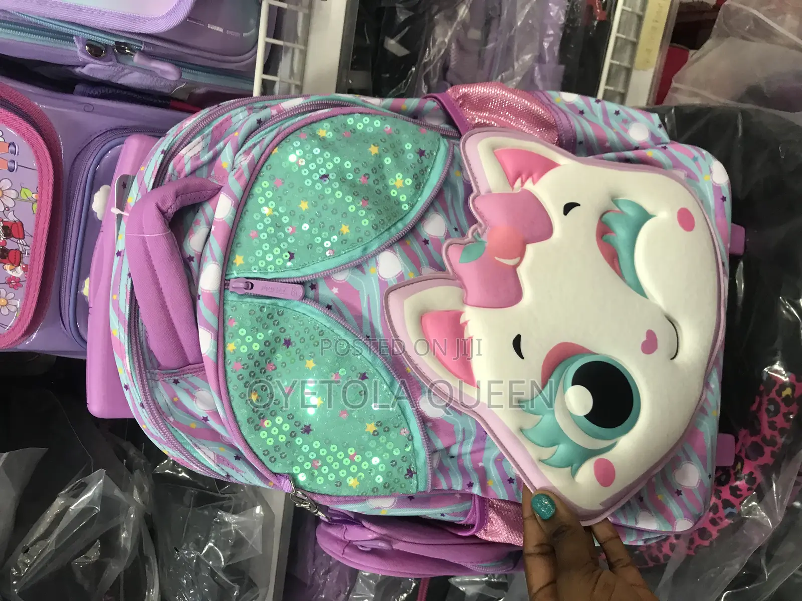High Quality Glossy Bird Trolley School Bags
