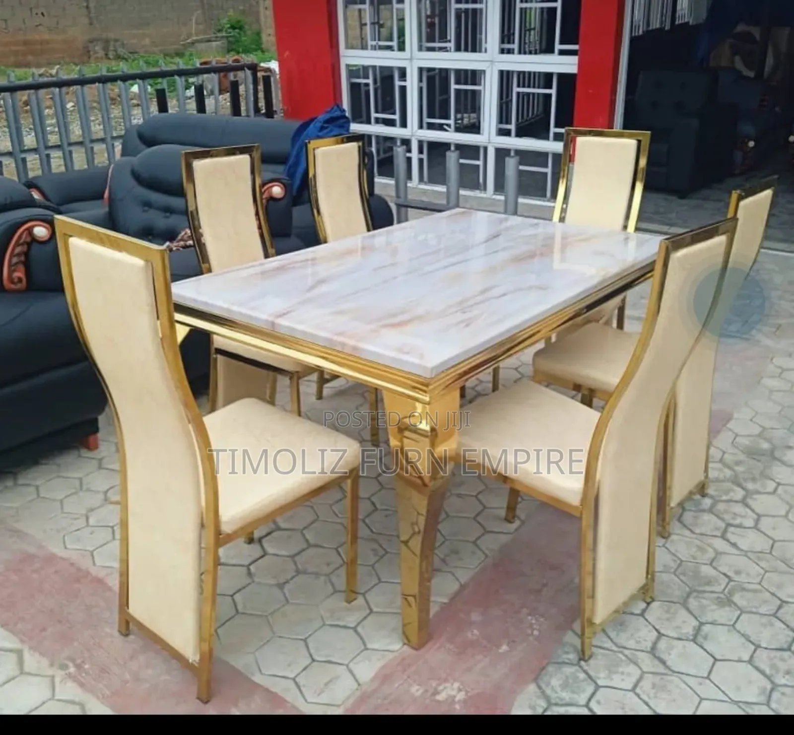 6seaters Luxury Marble Dining Table Set / Superior
