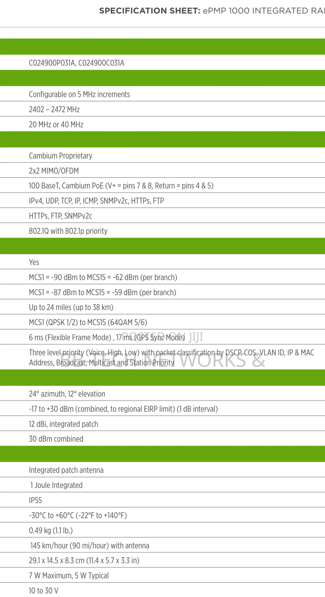 Cambium Networks Epmp 1000 2.4ghz Integrated Radio
