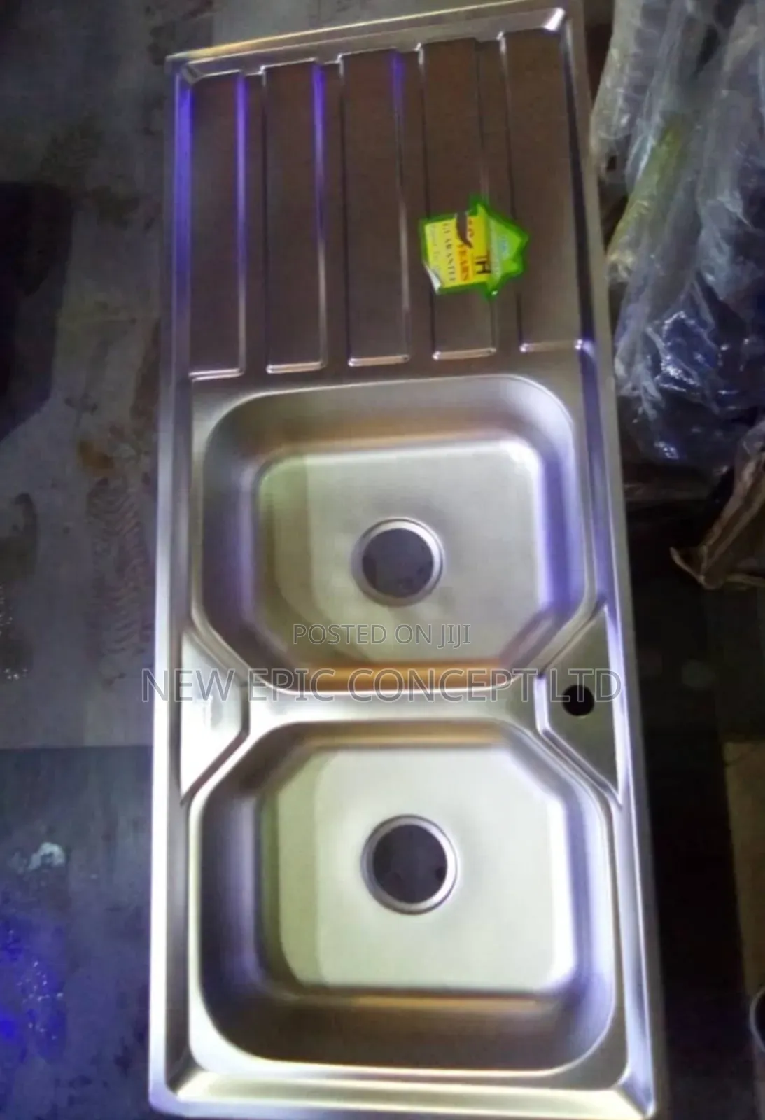 Italian Kitchen Sink Double Bowl Single Tray
