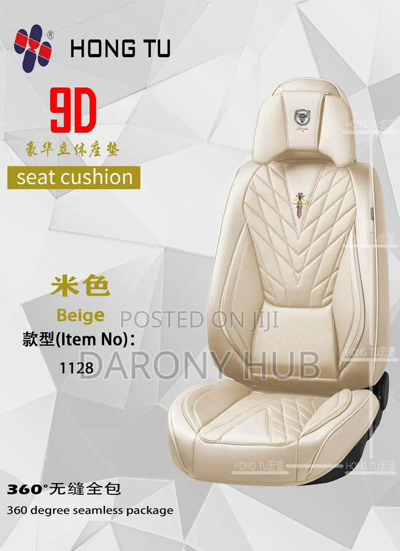 Bee Luxury Leather Seatcover Black/Cream/Red