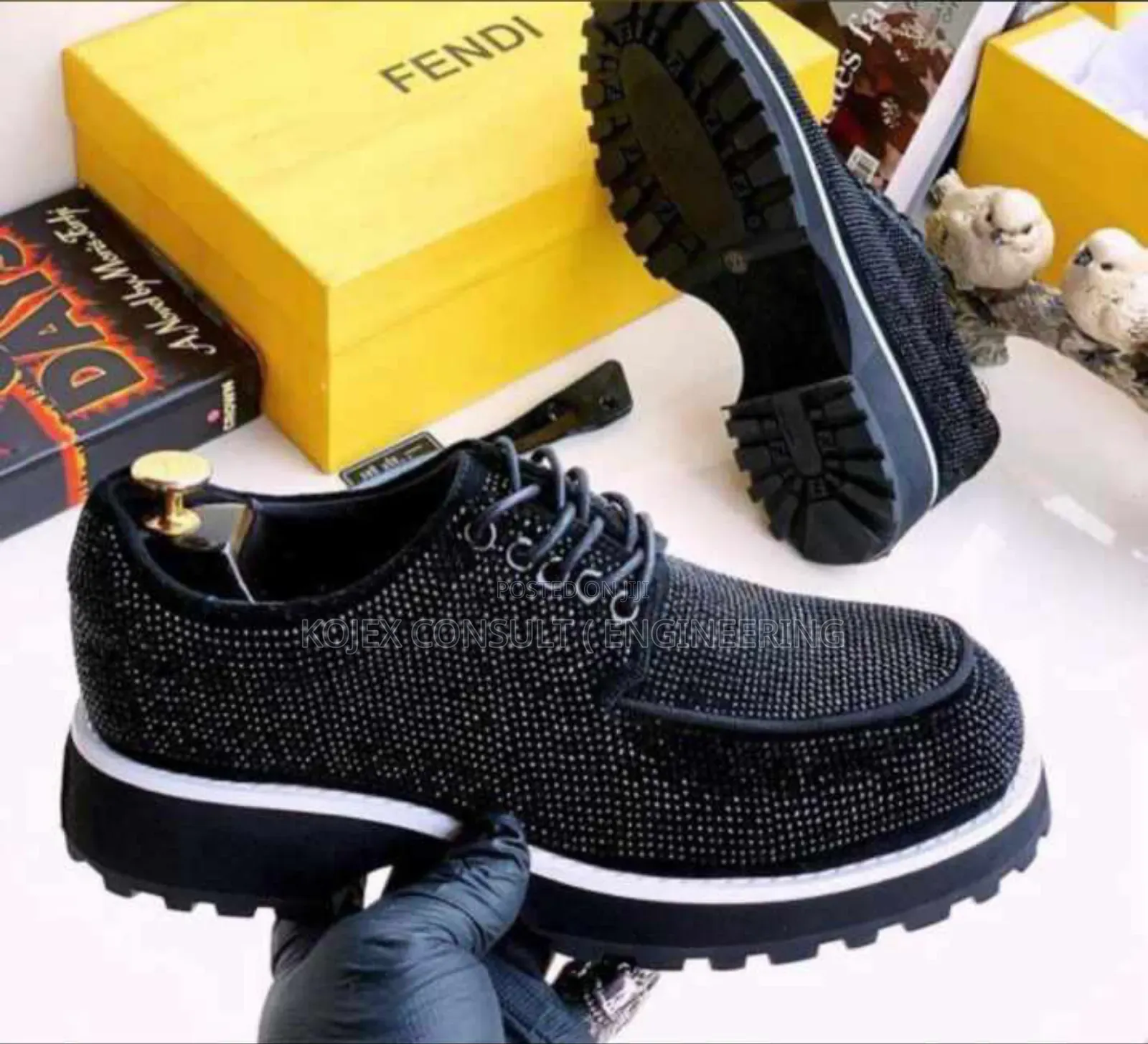 Fendi Double Sole Luxury Designers Thick Sole Men Shoe