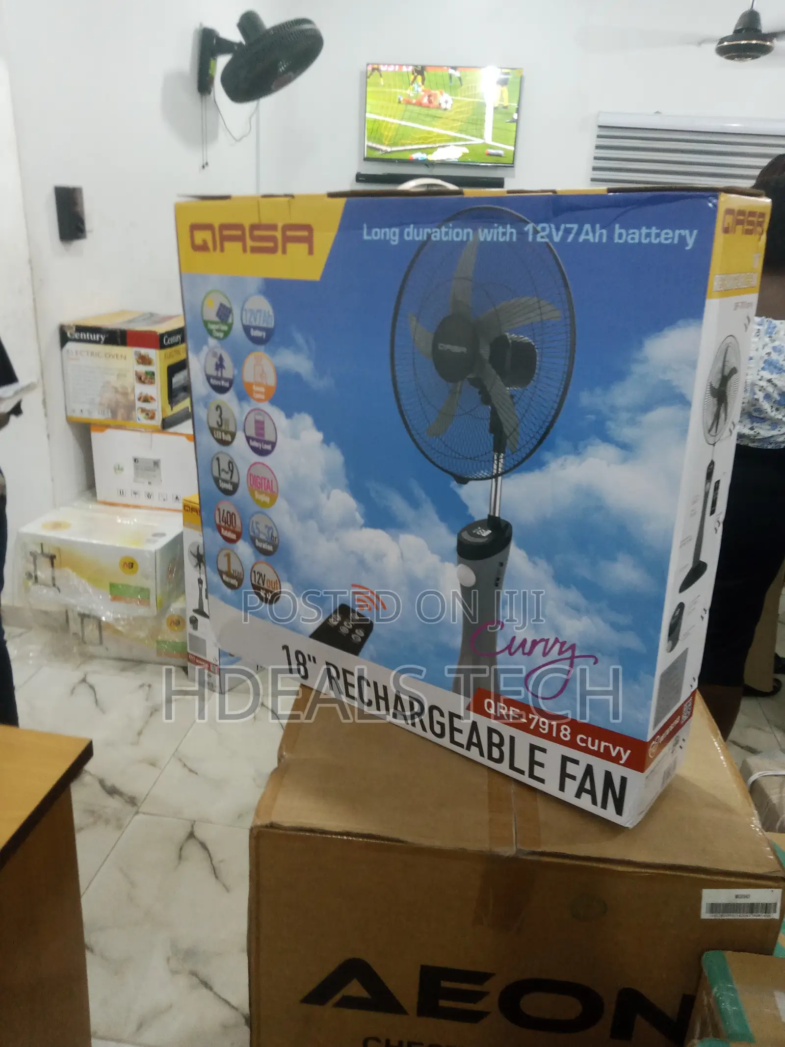 Latest Qasa Rechargeable Standing Fan ( QRF-7918) 18'' 