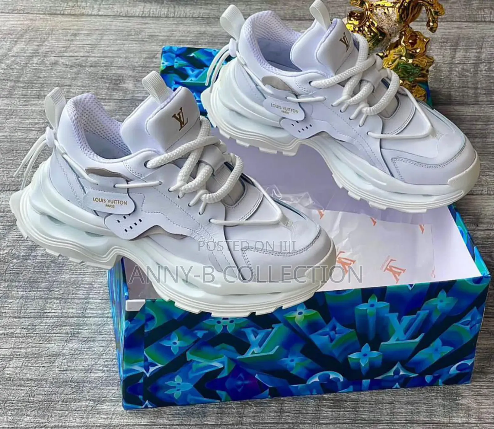Luxury Louis Vuitton Skateboard White Sneakers