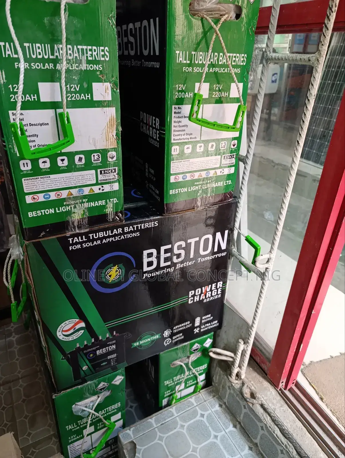12 v 220 Ah Beston Tall Tubular Solar Battery