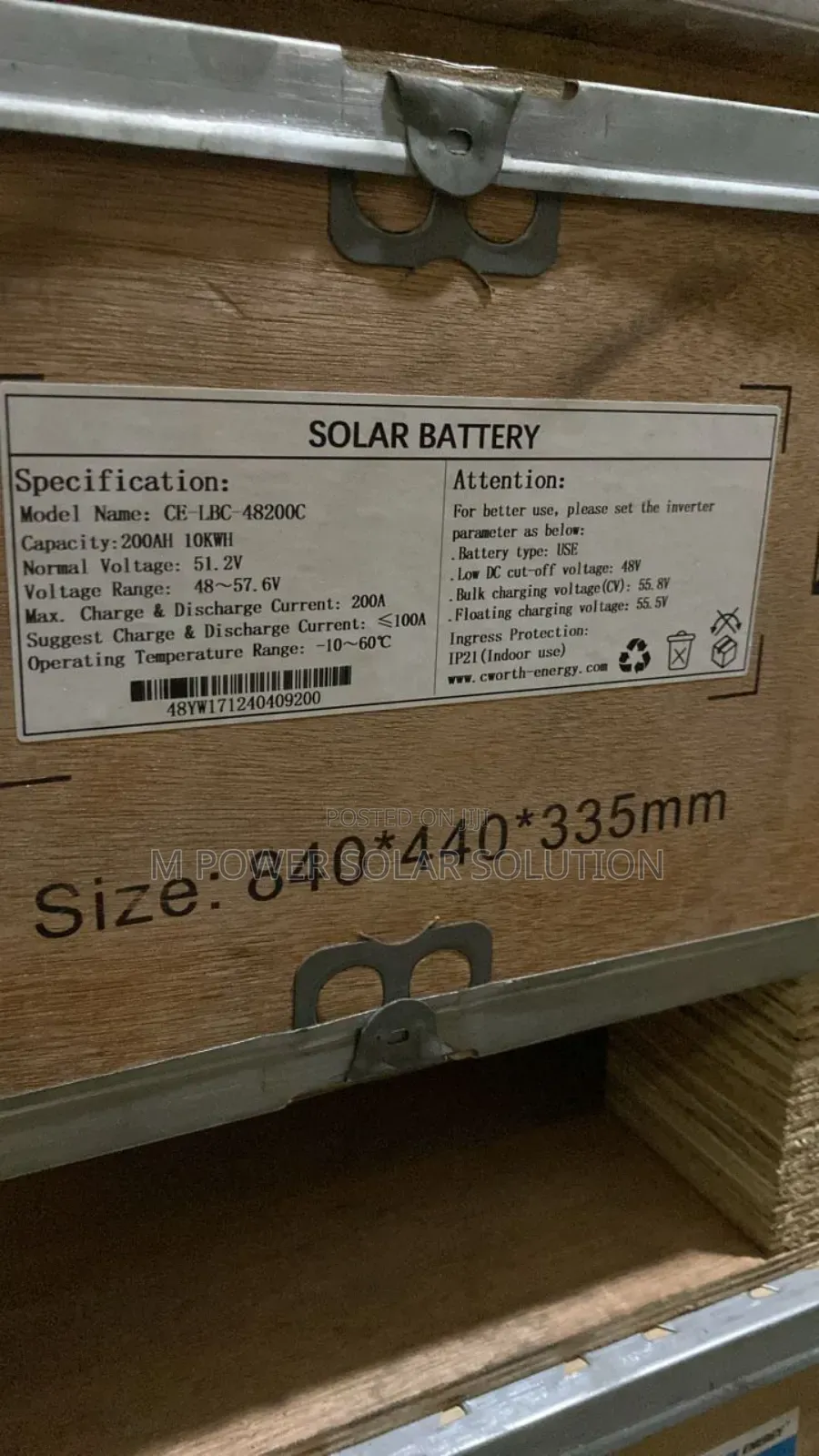 10kwh Cworth Energy Lithium Battery