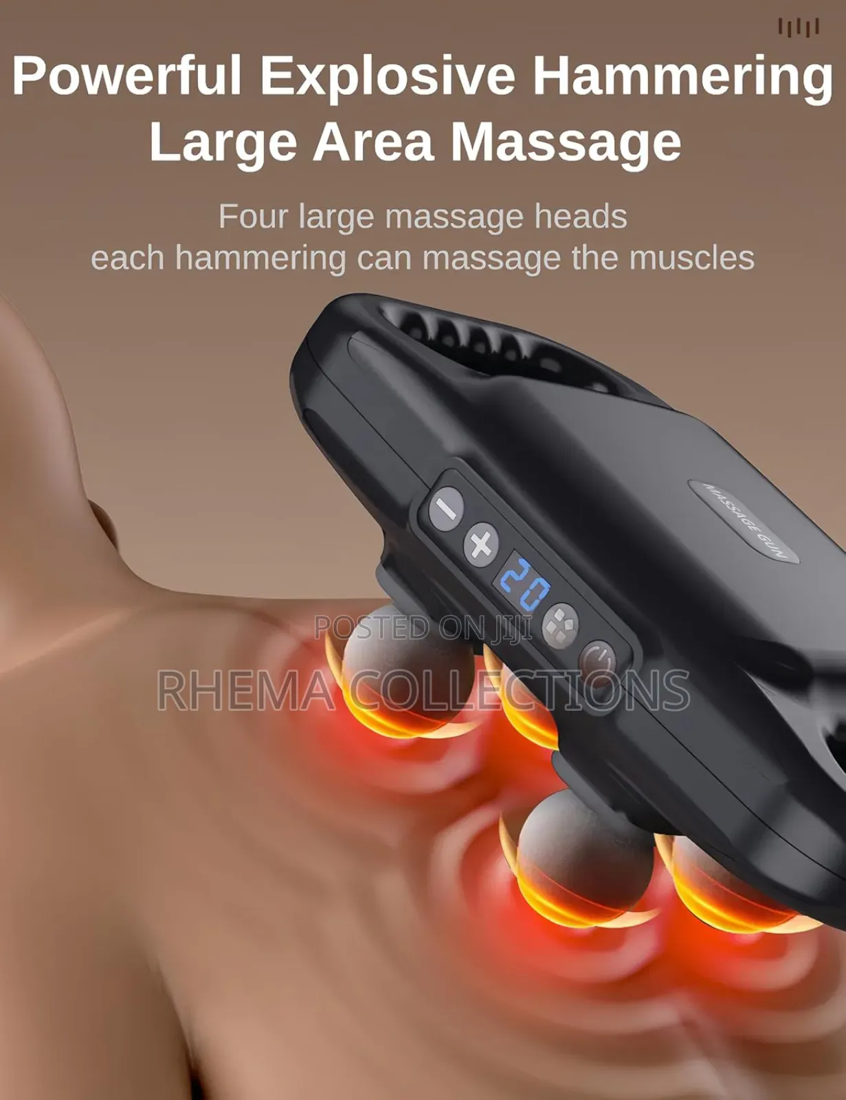 Multifunctiona 4-Head Deep Tissue Stress Relief Massage Gun