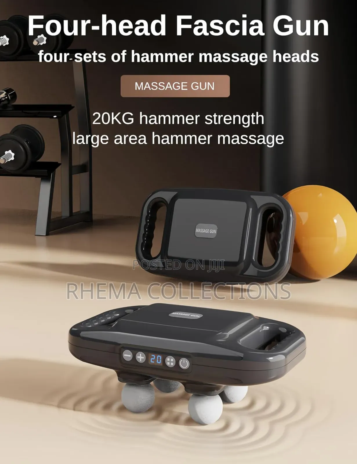 Multifunctiona 4-Head Deep Tissue Stress Relief Massage Gun