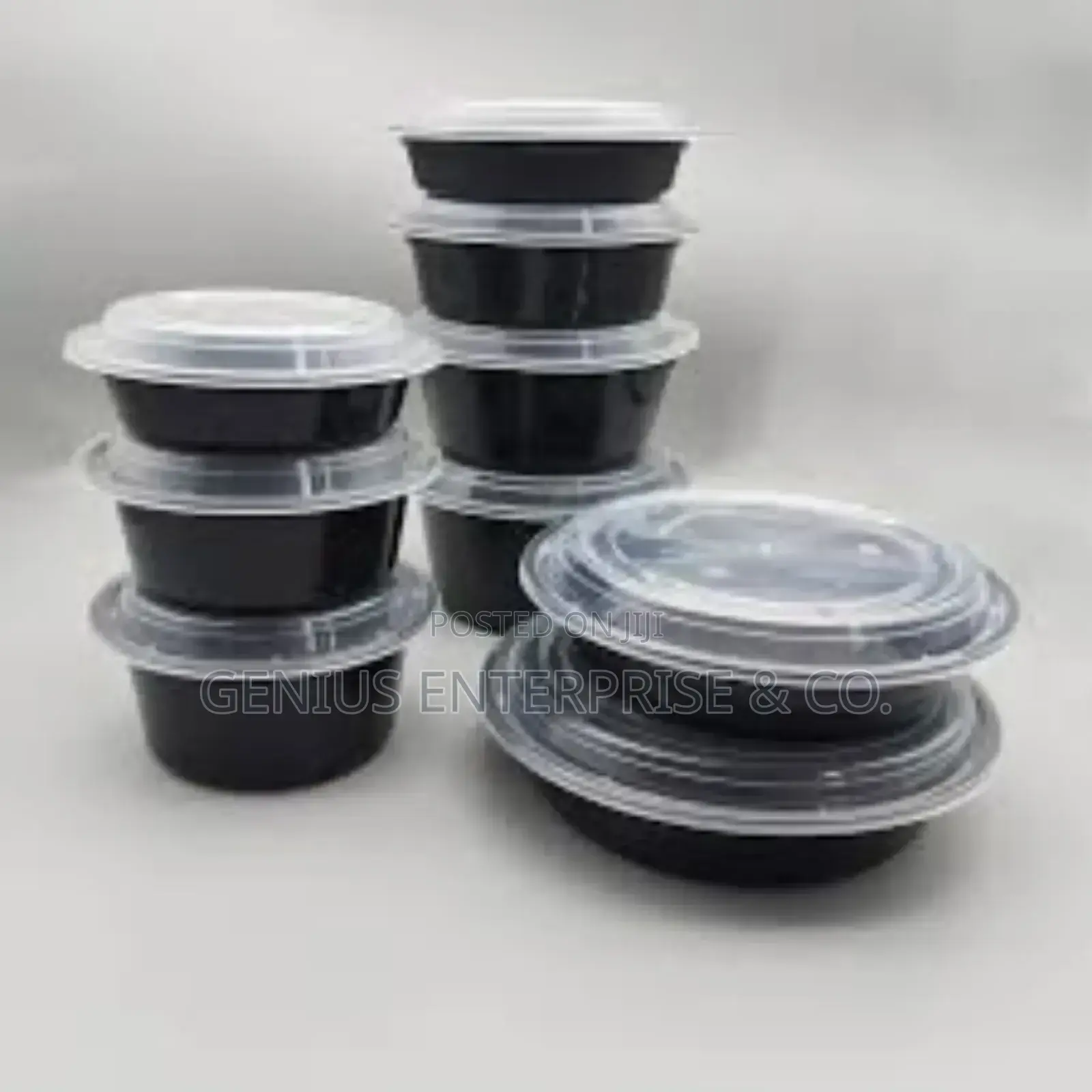 Food Plastic Round Plate Disposable(Black)
