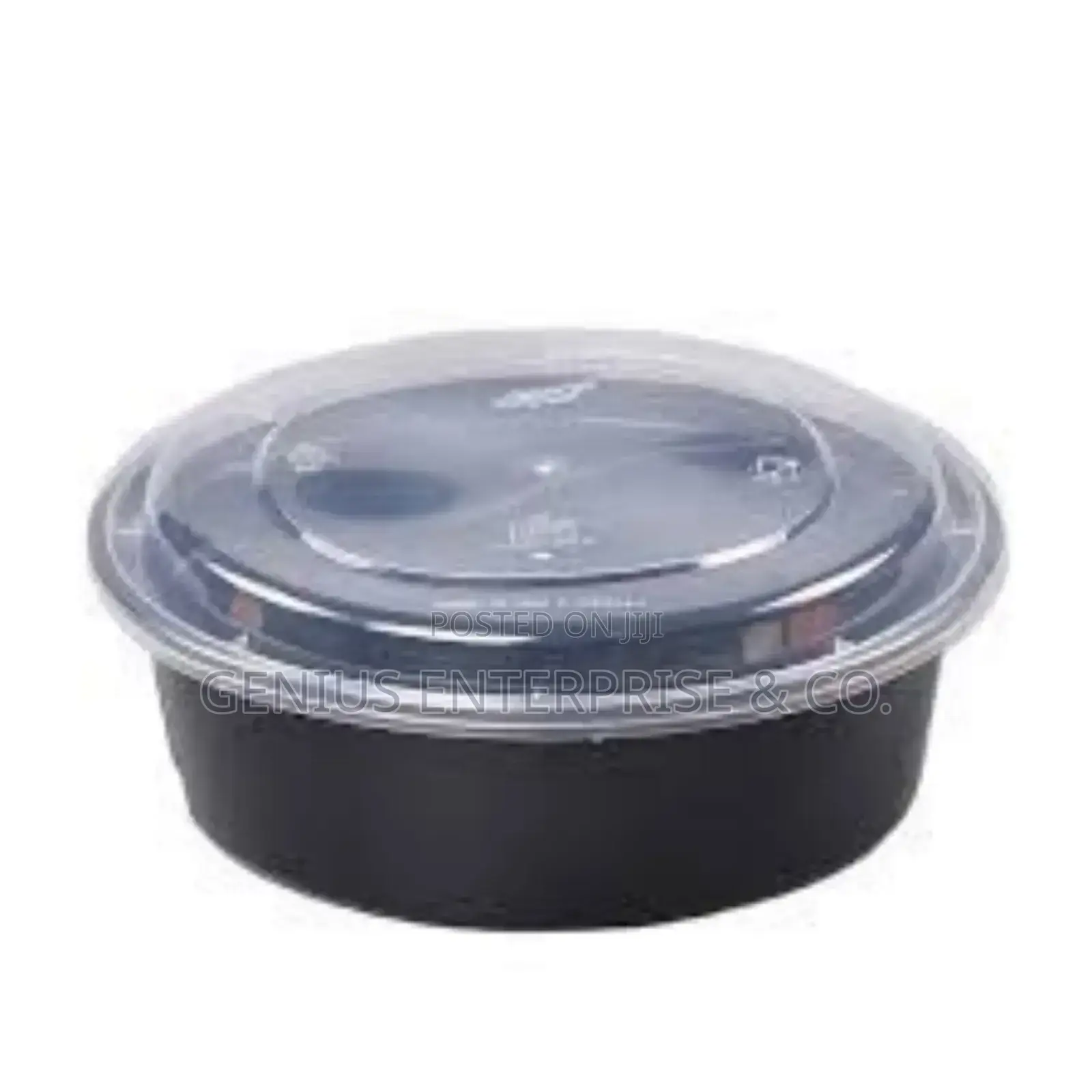 Food Plastic Round Plate Disposable(Black)