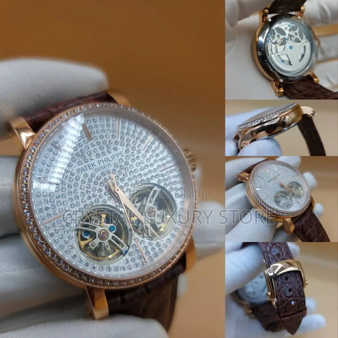 Patek Philippe Quality Luxury Men Genuine Leather Wristwatch