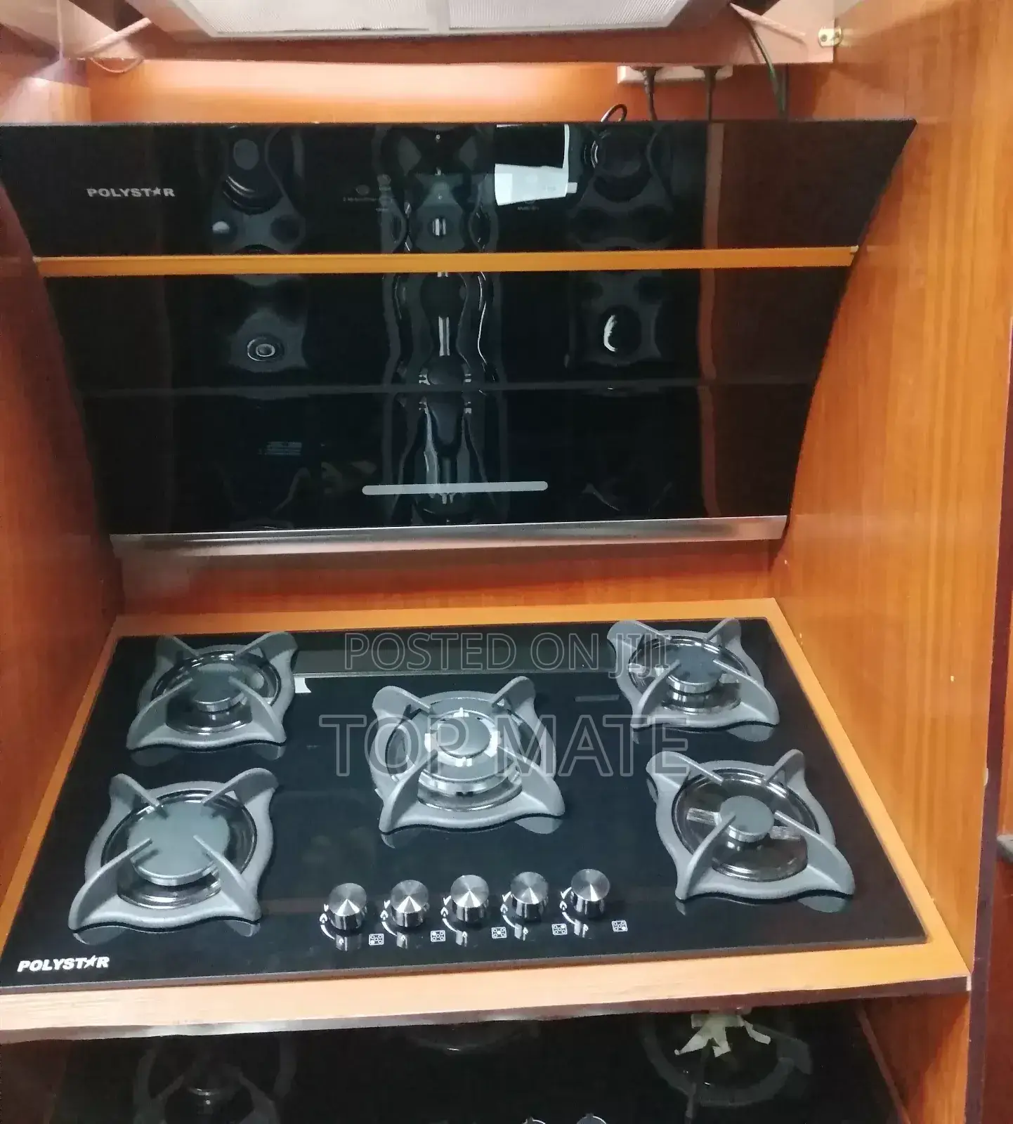 5 Burner Cooker Hob With Digital Plasma Range Hood 067