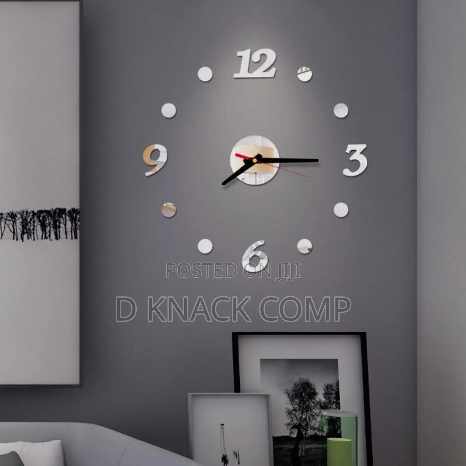 DIY Mirror Style 3D Wall Clock-- Sliver