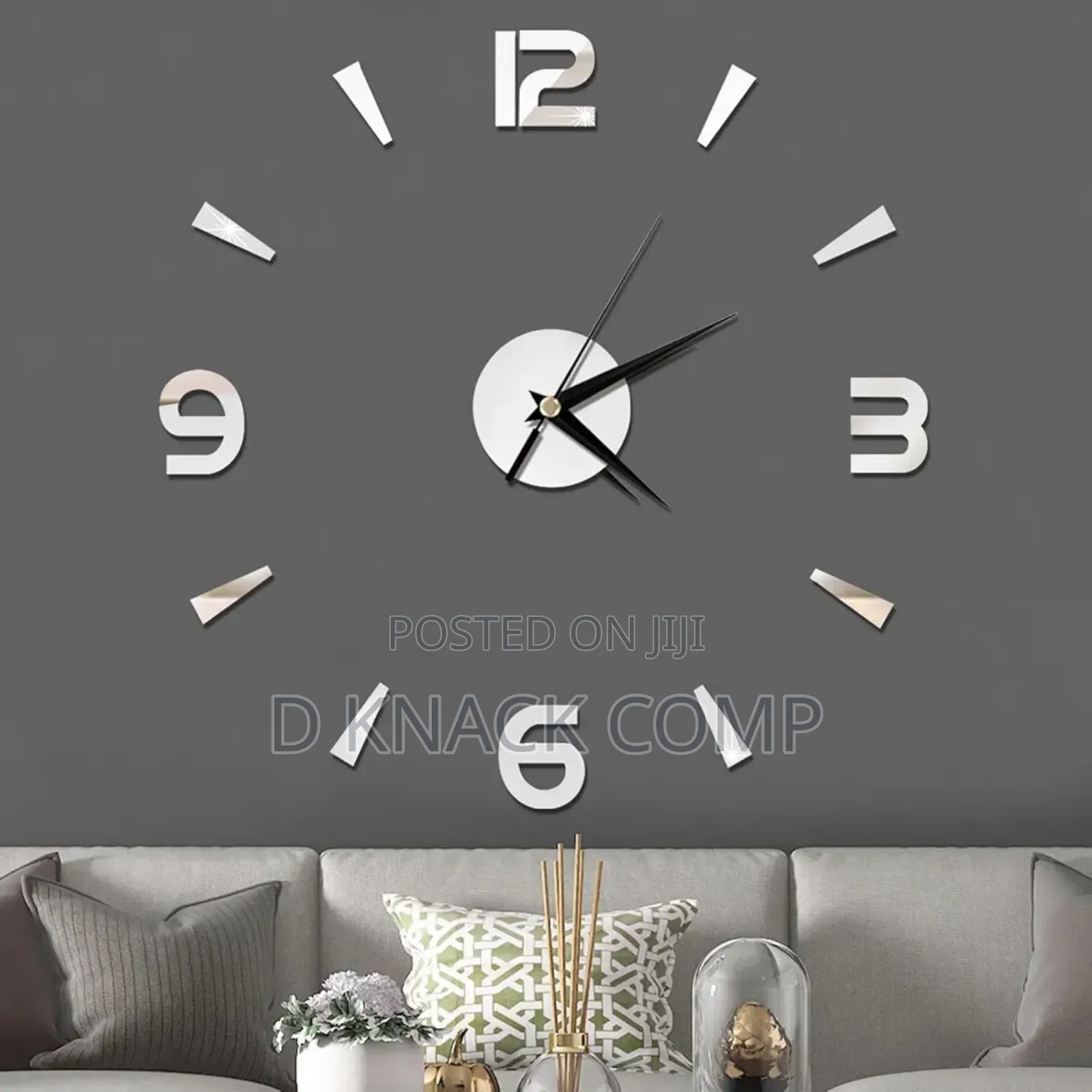 3D DIY Mirror Number Wall Clock Stickers