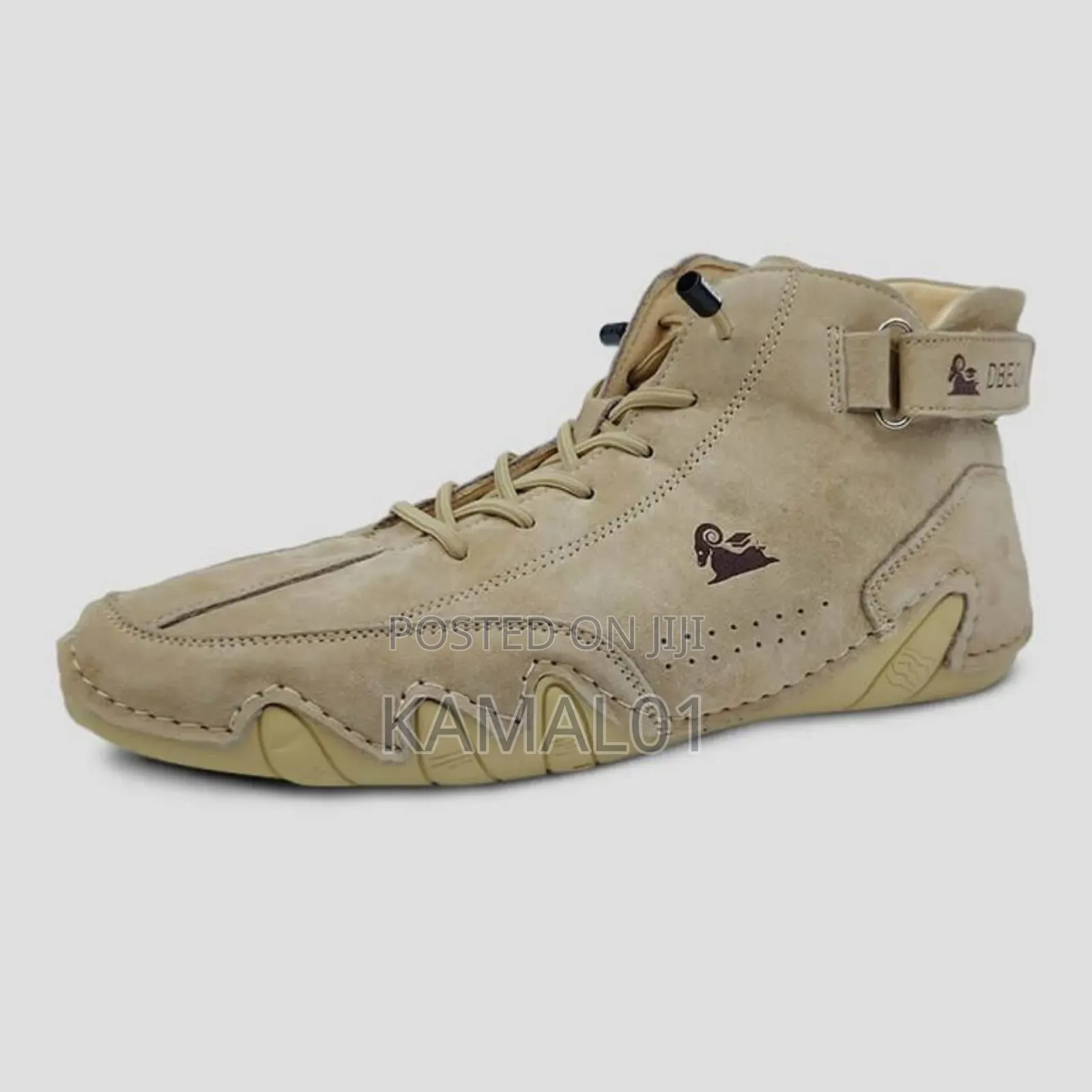 Italian Handmade Suede Velcro High Boots, Becks Shoes Men