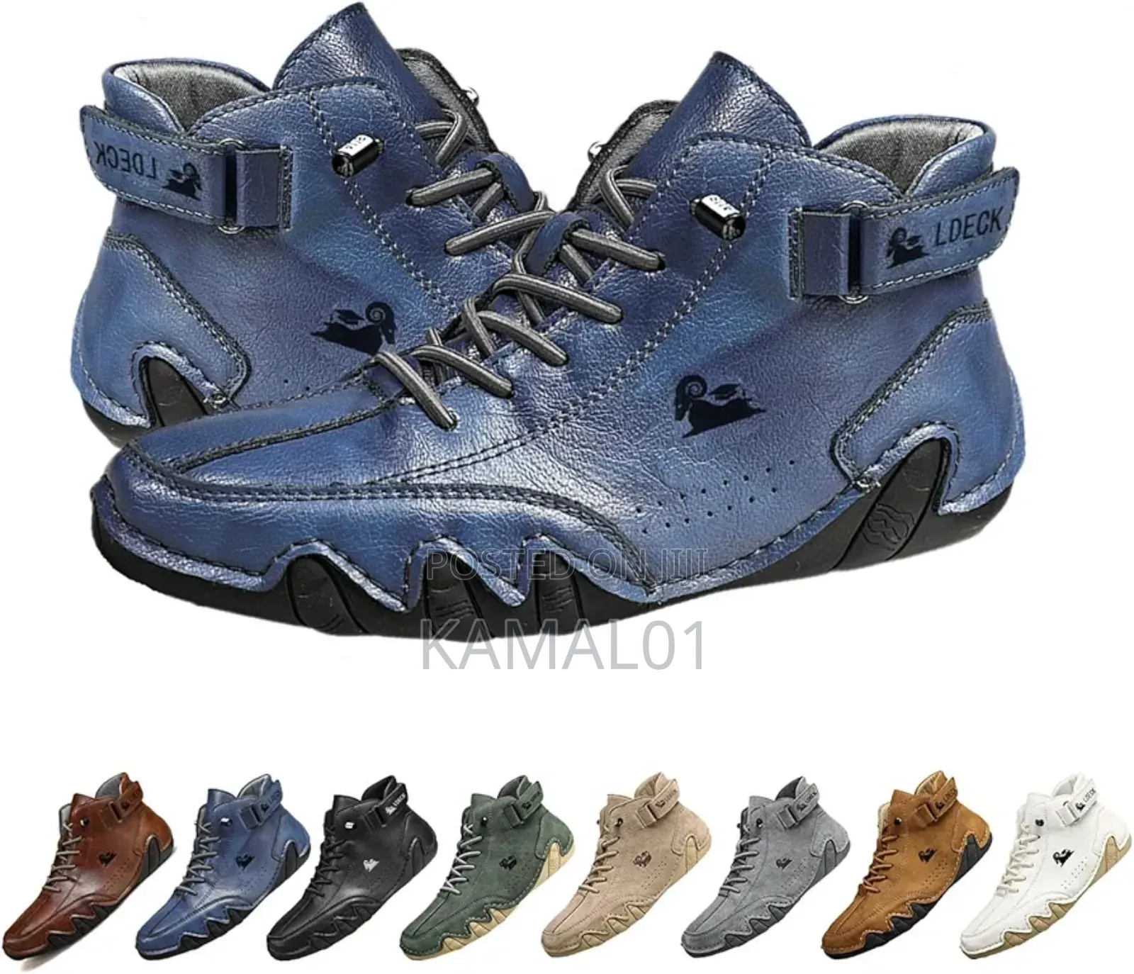 Italian Handmade Suede Velcro High Boots, Becks Shoes Men