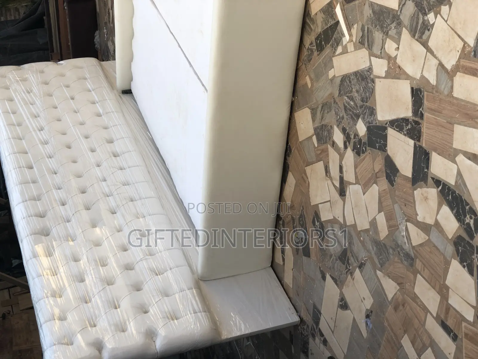 6 by 6 Leather Tufted Bedframe